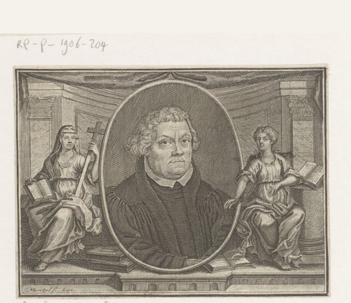 Portret van Martin Luther by Johann Georg Mentzel