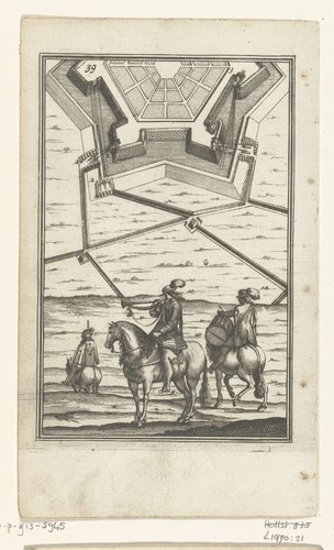 Illustratie voor 'Den Arbeid van Mars' van Allain Manesson Mallet by Romeyn de Hooghe