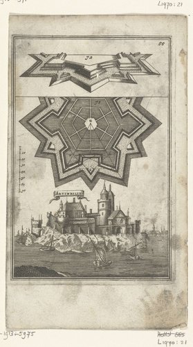 Illustratie voor 'Den Arbeid van Mars' van Allain Manesson Mallet by Romeyn de Hooghe