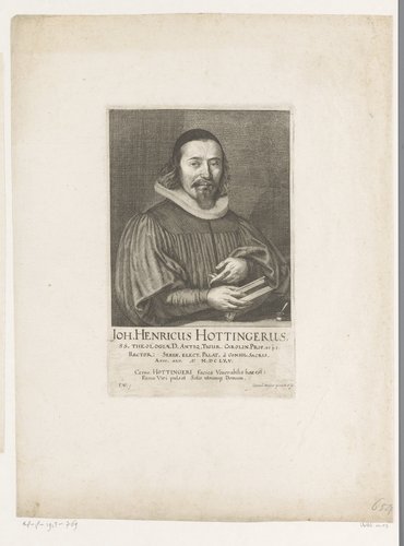 Portret van Johann Heinrich Hottinger by Conrad Meyer