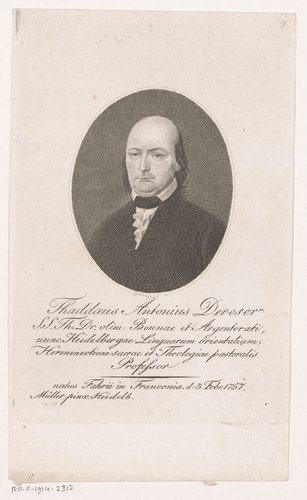 Portret van Thaddaeus a Sancto Adamo Dereser by Friedrich Wilhelm Bollinger