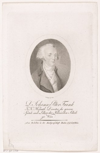 Portret van Johann Peter Frank by Friedrich Wilhelm Bollinger