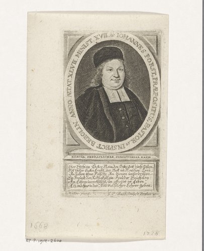 Portret van Johann Porst by Georg Paul Busch