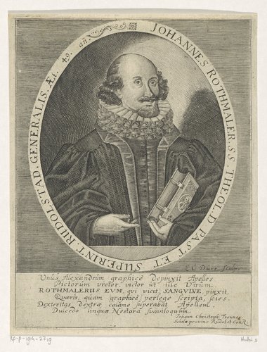 Portret van Johann Rothmaler op 49-jarige leeftijd