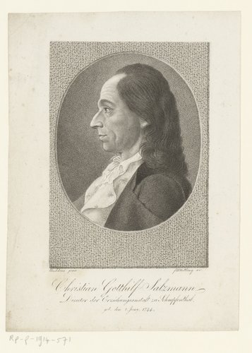 Portret van Christian Gotthilf Salzmann by Friedrich Wilhelm Nettling