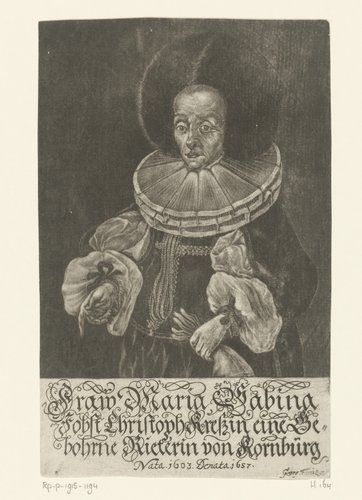 Portret van Maria Sabina Kress von Kressenstein