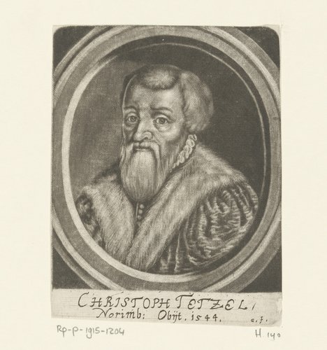 Portret van Christoph Tetzel by Georg Fennitzer