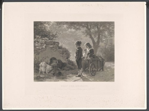 Kinderen kijken naar een slapende jongen