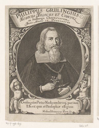 Portret van Philipp Gerhard Grueling op 74-jarige leeftijd by Simon Grimm