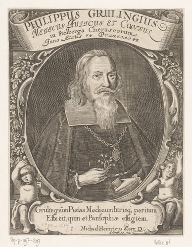 Portret van Philipp Gerhard Grueling op 74-jarige leeftijd
