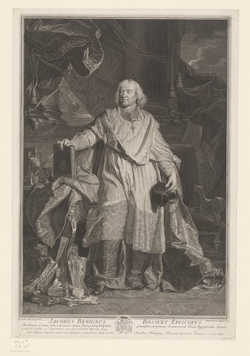 Portret van Jacques-Bénigne Bossuet in zijn studeervertrek