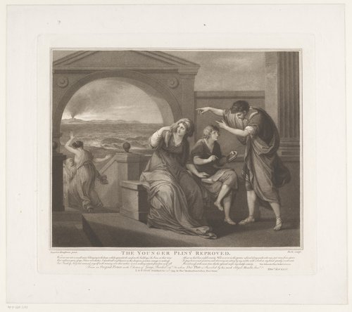 Plinius de Jongere door een vriend van zijn oom berispt