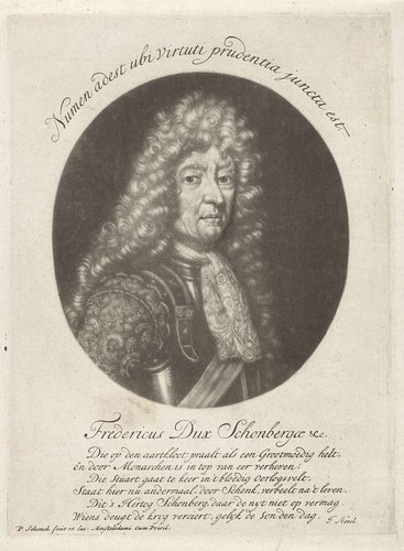 Portret van Friedrich Arnaud hertog van Schomberg by Pieter Schenk (I)