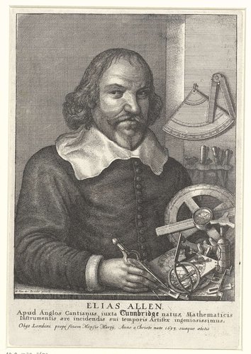 Portret van Elias Allen by Wenceslaus Hollar