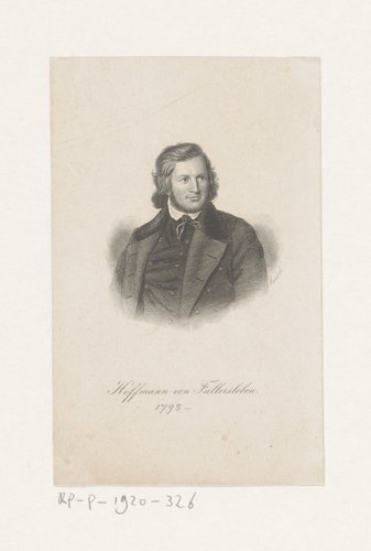 Portret van August Heinrich Hoffmann von Fallersleben by Conrad Friedrich Merckel