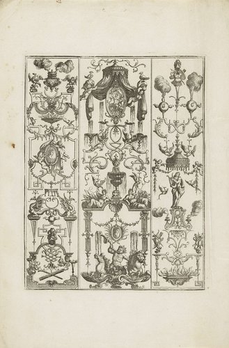 Grotesken met figuur op rug hippocampus