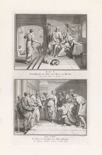 Christus in het huis van Marta en Maria / Christus en de overspelige vrouw