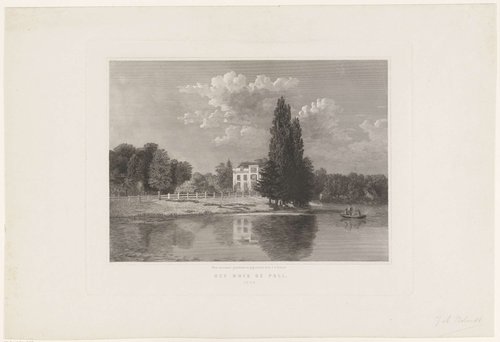 Gezicht op Huis de Poll onder Voorst van voren by Johannes Arnoldus Boland