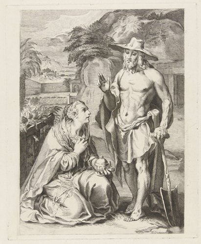 Christus verschijnt als tuinman met schop voor Maria Magdalena by Petrus Johannes Arendzen