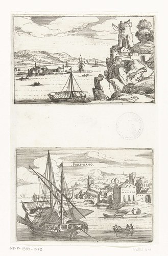 Toren aan de kust en Gezicht op Polignano a Mare