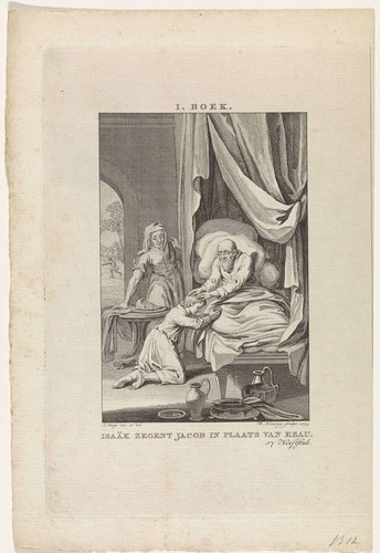 Jakob ontvangt de zegen van Isaak by Theodoor Koning