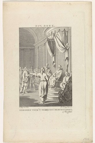 Herodes voor 't gerecht beschuldigt by Theodoor Koning