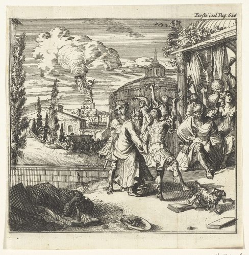 Illustratie voor 'Alle de werken' van Lucianus by Romeyn de Hooghe