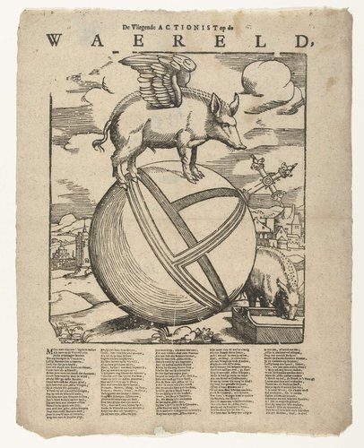 Het gevleugelde varken op de wereld