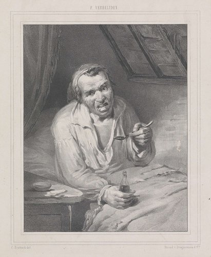 Een zieke in bed by Carel Frederik Curtenius Bentinck