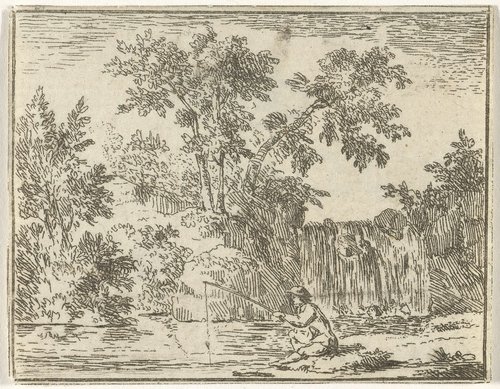 Landschap met een visser