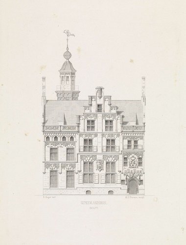 Gemeenlandshuis te Delft by Adrianus Jacobus Terwen