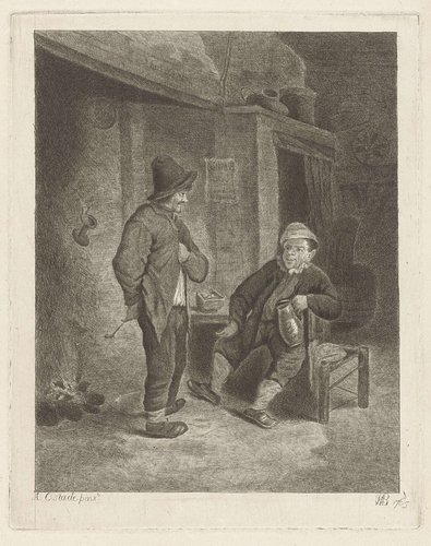 Interieur met boeren