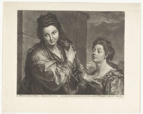 Twee vrouwen bij een muur