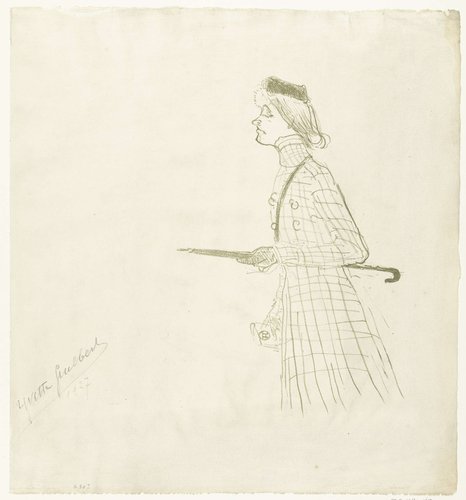 Portret van actrice Yvette Guilbert by Henri de Toulouse-Lautrec