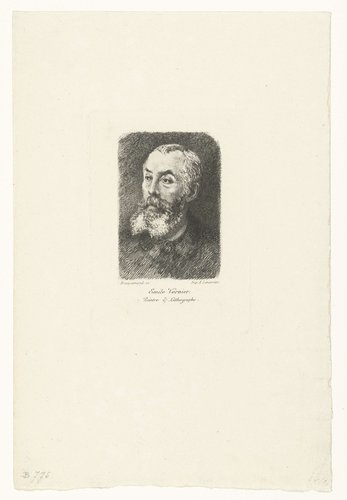Portret van kunstenaar en lithograaf Emile Vernier by Félix Bracquemond