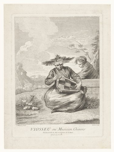 Man in kleermakerszit met draailier