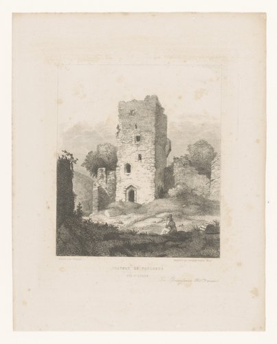 Ruïnes van Chateau de Poulseur sur l'Ourte