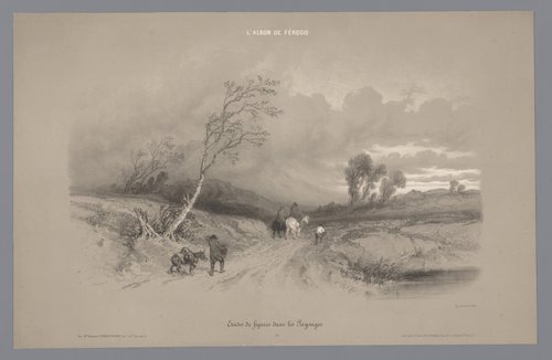 Studies van figuren in een landschap