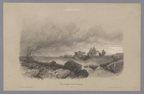 Studies van figuren in een landschap