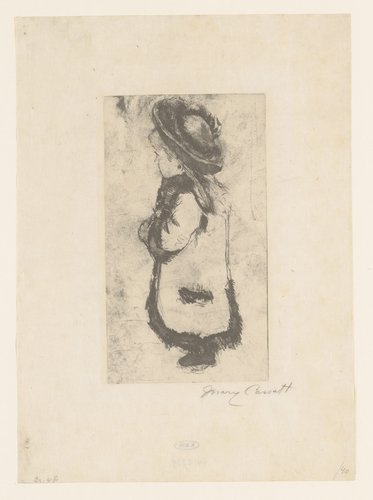 Mlle. Luquet in a coat and hat