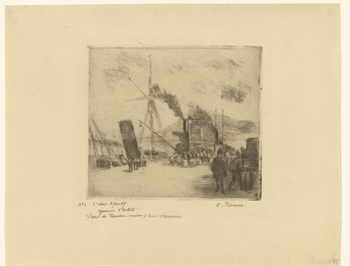Haven van Rouen by Camille Jacob Pissarro