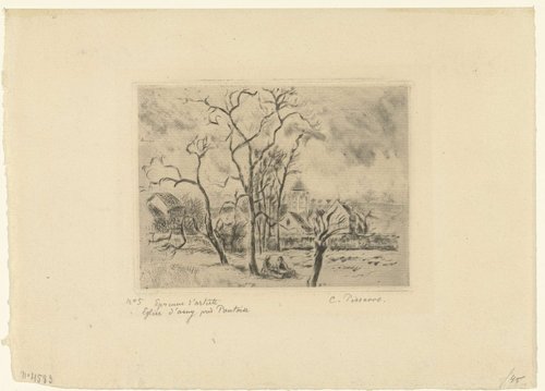 Kerk van Osny by Camille Jacob Pissarro