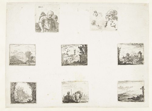 Acht studies en kleine landschappen by Karel du Jardin