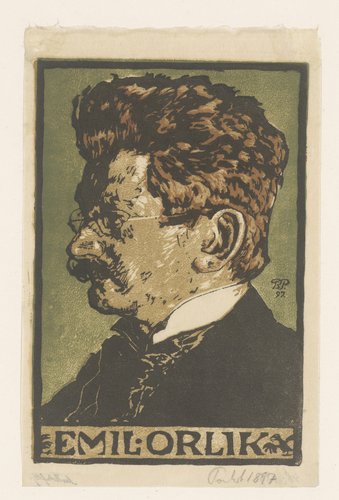 Portret van Emil Orlik by Bernhard Pankok