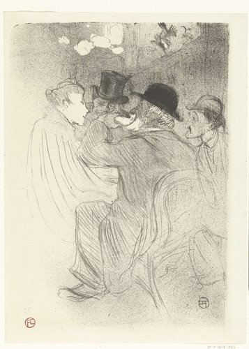 Bezoekers in café Moulin Rouge by Henri de Toulouse-Lautrec