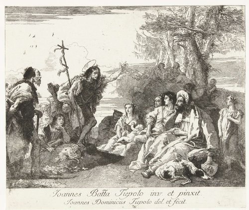Prediking van Johannes de Doper by Giovanni Domenico Tiepolo