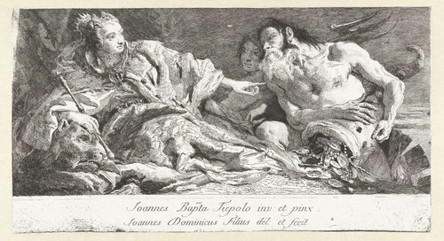 Venetië ontvangt de eerbewijzen van Neptunus by Giovanni Domenico Tiepolo