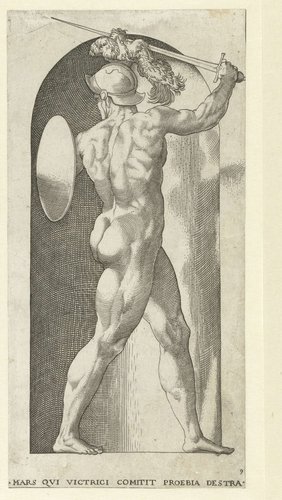 Mars met helm, schild en zwaard