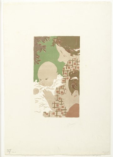 Andrée Terasse met zoontje Jean en broer Pierre Bonnard