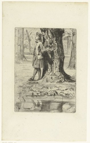 Seymour standing under a tree by James Abbott McNeill Whistler